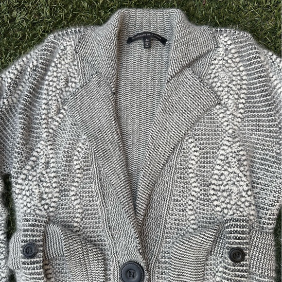 Alessandro Dell’Acqua Made in Italy Soft Wool Angora Blend Long Line Cardigan 44 - Picture 2 of 10